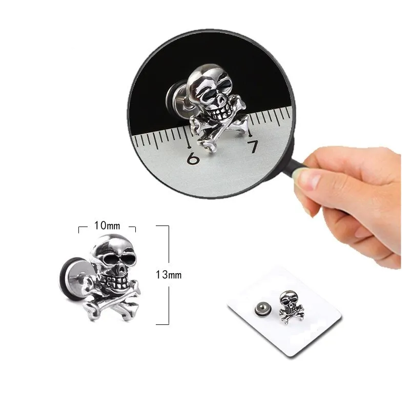 Хэллоуин серьга с черепом злые серьги гвоздики Скелет пирсинг