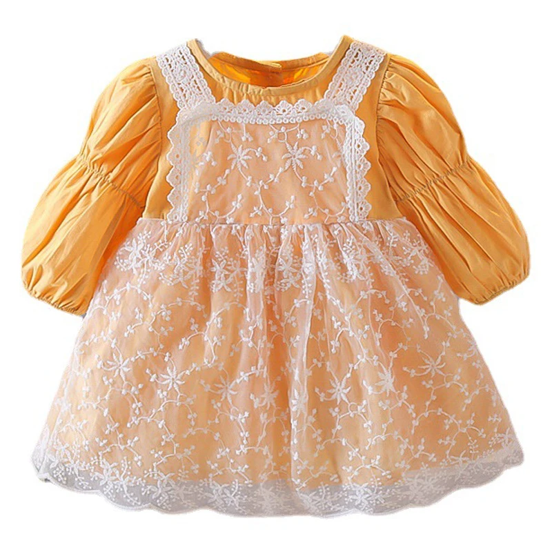 

Autumn Girls Long Sleeve Dress 2021 New Casual Lolita Puff Sleeve Princess Dress Kids Party dress Children For Girls Dresses