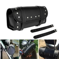 motorcycle leather fork tool bag storage travel pouch front luggage bags for harley sportster xl touring softail dyna road king
