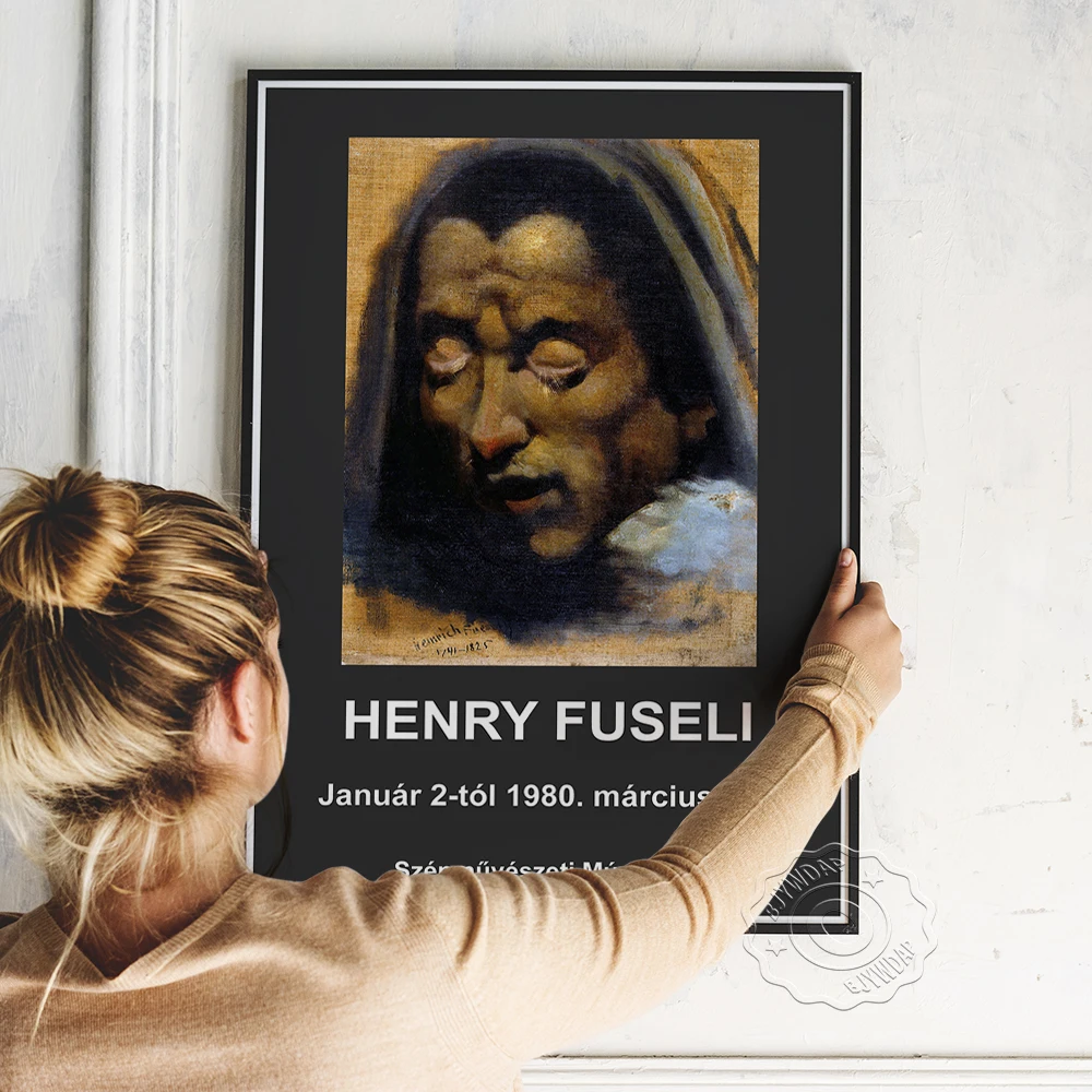 

Henry Fuseli Exhibition Poster, Head Of A Damned Soul From Dante'S "Inferno", Szepmuveszeti Muzeum Retro Figure Canvas Painting