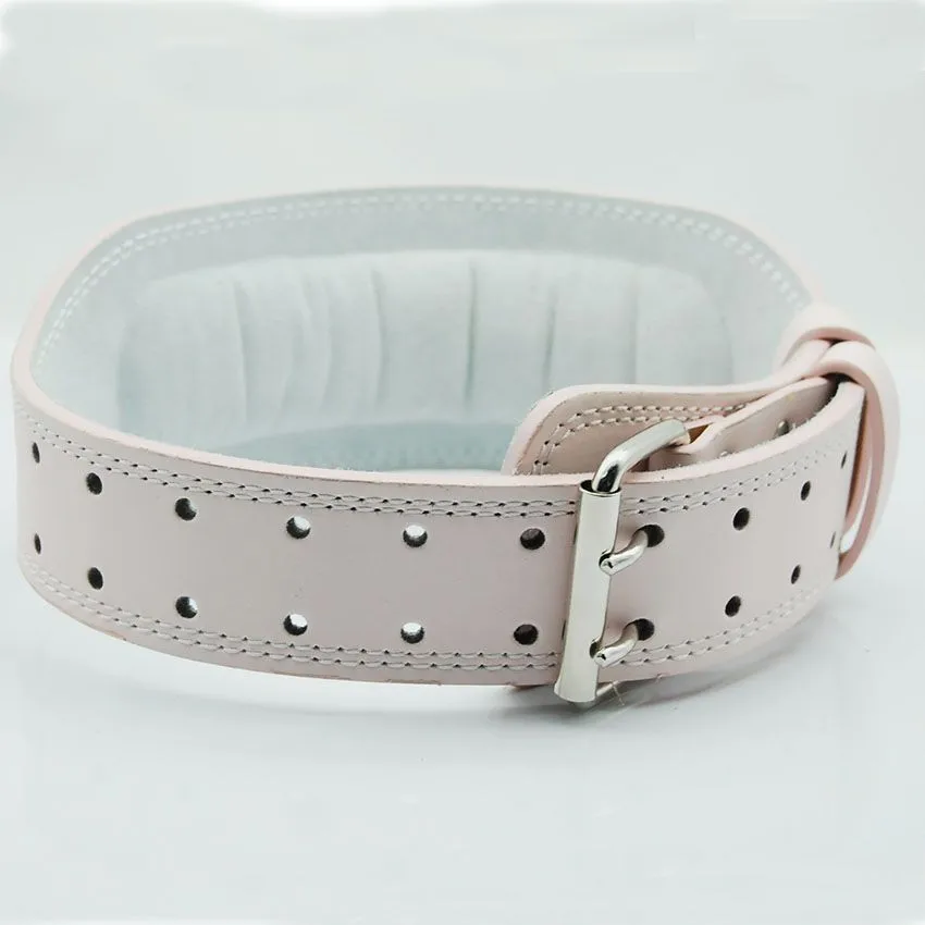 Розовый кожаный ремень для защиты талии женский фитнеса и тяжелой атлетики