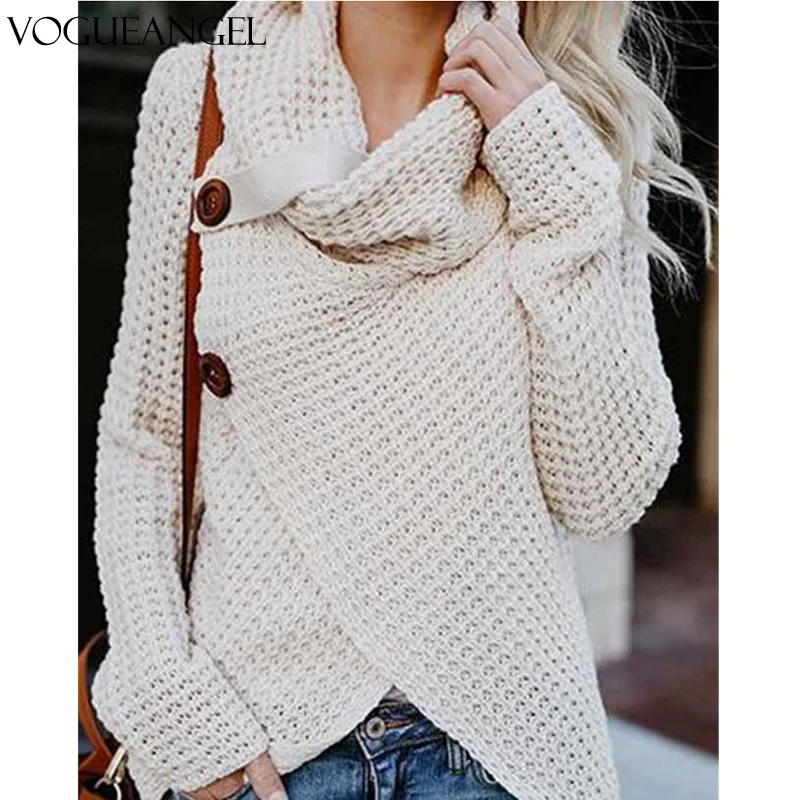 Женский осенне-зимний пуловер с длинными рукавами топы воротником под горло и