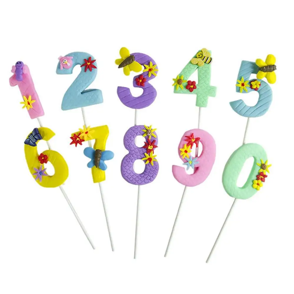 

Cartoon Animal Cake Toppers Number Cupcake Topper Boy Girl 3rd 2nd 1st Birthday Party Decor Kids One Year Old Party Supplies