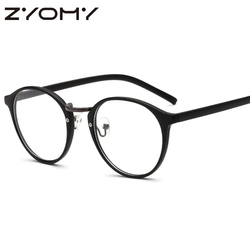 

Q Round Myopia Optical Mirror Flat Lens Ultralight Classic 1Pcs Female Men Eyewear Vintage Brand Design