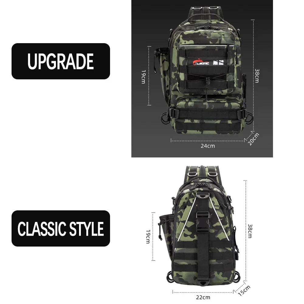 

Crossbody Multifunction Fishing Bag Waterproof Tactical Backpack Climbing Outdoor Shoulder Sports Chest Bag For Men Women X392G
