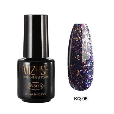 SetD12 KQ006 MIZHSE 7 мл Сияющий УФ-Гель-лак Алмазный Блеск Блестки Платиновый Гель-лак для ногтей Полупостоянный дизайн ногтей УФ и светодиодный Гель-лак - Цвет: SetD12 KQ006