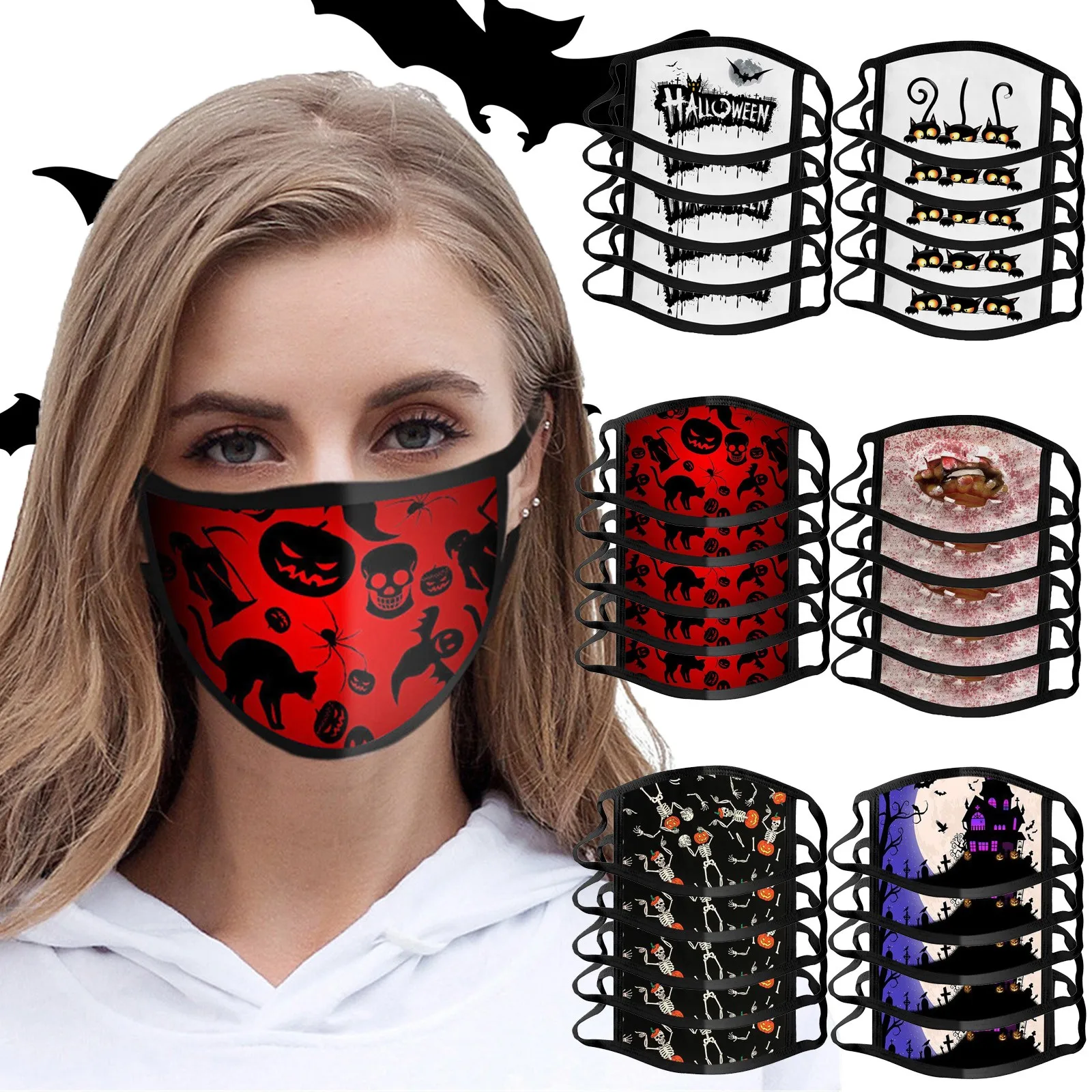 5 шт. пылезащитная и моющаяся многоразовая хлопковая маска для