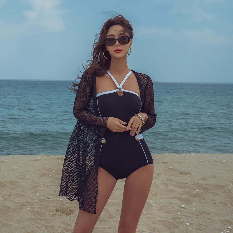 Сексуальный женский костюм для плавания цельный купальный с открытой спиной