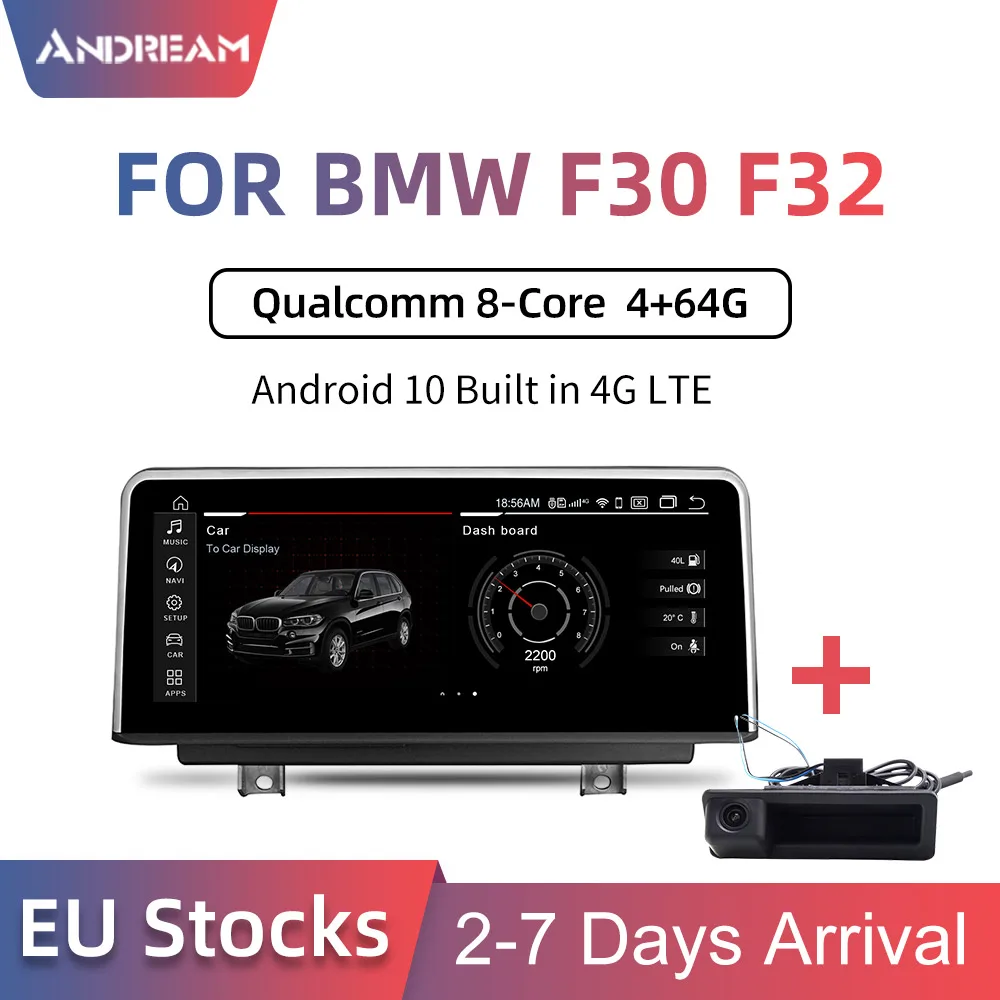 10.25 &quotAndroid 10 4G 64G Qualcomm Octa Core Car Multimedia for BMW Series3 F30 F31 F34 Series4 F32 F33 F36 GPS Navigation