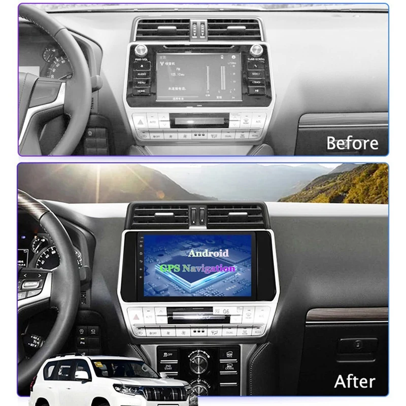 

10 Inch Android 10 HD Car MP5 Player Stereo Radio 2+16GB Wifi Bluetooth GPS Navigation for Toyota Prado 2018