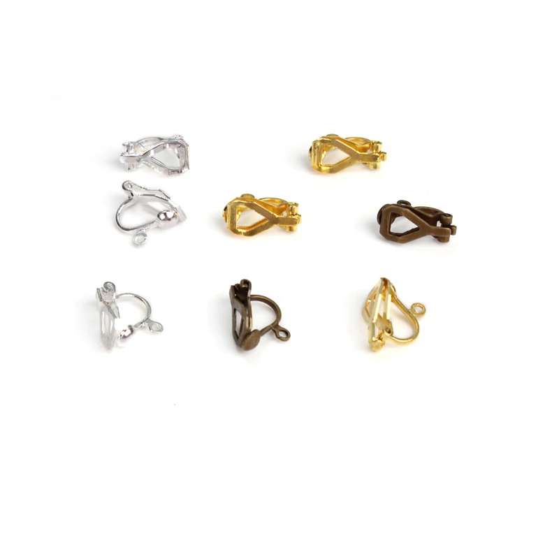 

10pcs/lot 14x8mm Copper No Piercing Earrings Clips Blank Base Settings Craft for DIY Ear Jewelry Making