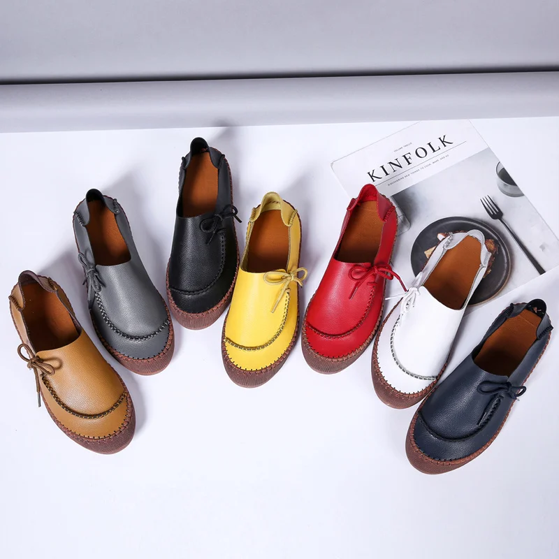  Белые ботинки без шнуровки удобная обувь на плоской подошве женские большие