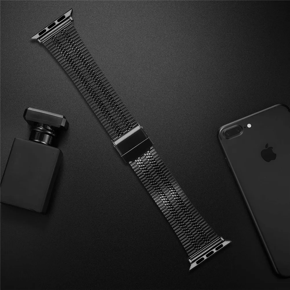 

Stainless Steel Strap for Apple Watch 44mm Band SE Series 6 5 4 40mm Metal Wristband Bracelet for iWatch 3 2 1 38mm 42mm Bands