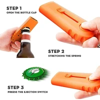 portable creative beer bottle cap launcher bar tool drinking opening gun shaped shooter axe type bottle opener caps red