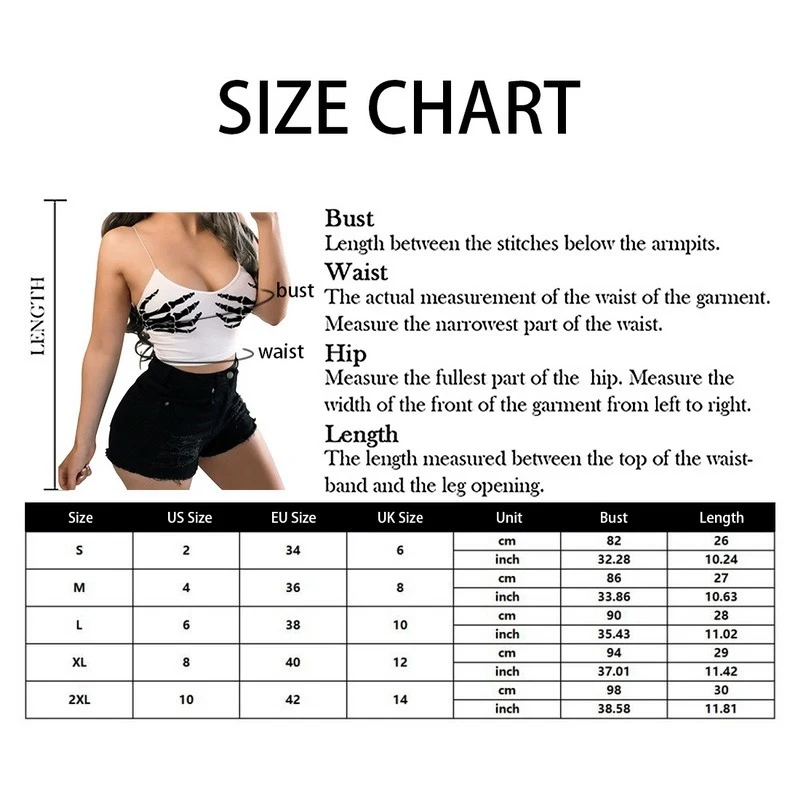 

Gothic Skeleton Hand Print Bodycon Crop Tops Women Sexy V-neck Spandex Spaghetti Strap Y2K Sleeveless Harajuku Clubwear Camisole