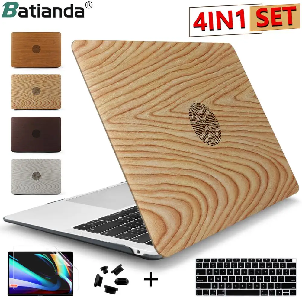 Mode Holz Muster Harte Fall Abdeckung für Neue MacBook Pro Retina 13 15 Laptop Schutzhülle 2017 & 2016 Touch bar Modell