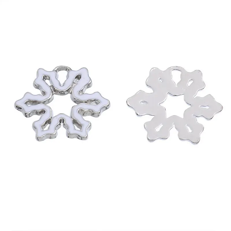 Dozzior New Year Metal Alloy Christmas tree snow Charm Decor Set Xmas Pendant Drop Ornaments Hanging Decoration | Дом и сад