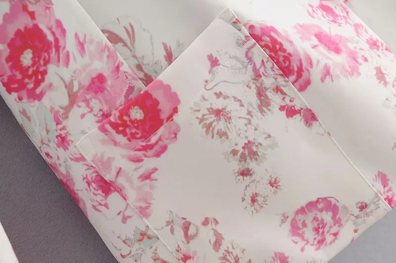 

Elegant fashion women floral print blazers vintage notched single button pocket blazer coats female chic outerwear