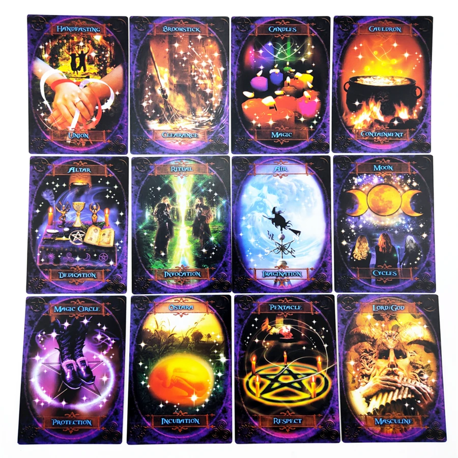 

47 cards New Full English witches wisdom oracle cards deck mysterious tarot cards guidance -divination fate fortune card game