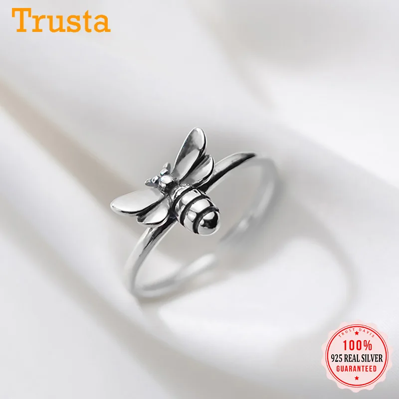 TrustDavis Настоящее серебро 925 пробы модное милое Инс насекомое пчела открытие