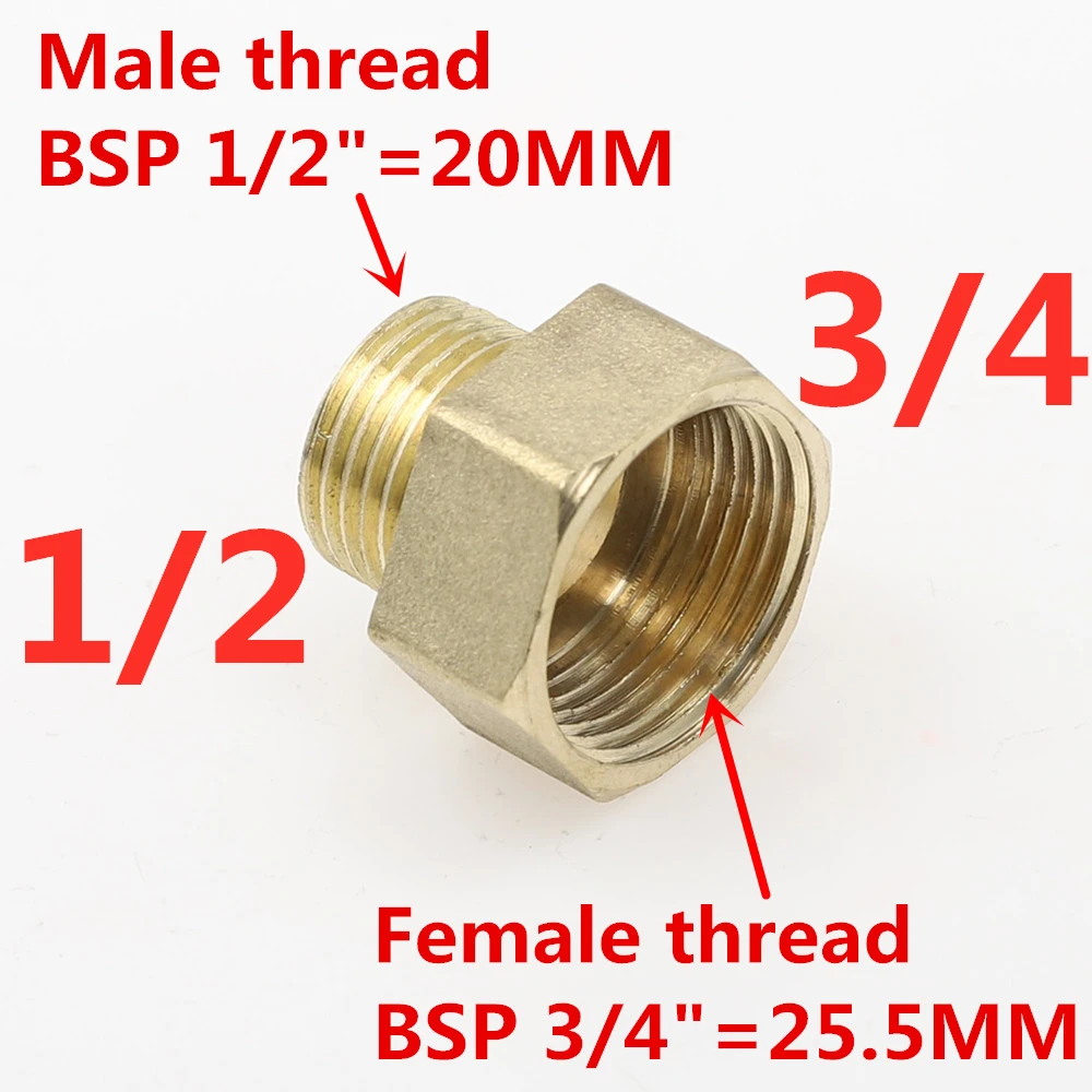 04 M x 06 F 1 шт. медный M/F 1/", 1/4", 3/", 1/2" 3/" BSP Мужской на женский резьбовой латунный адаптер муфты латунный фитинг для труб - Цвет: 04 M x 06 F