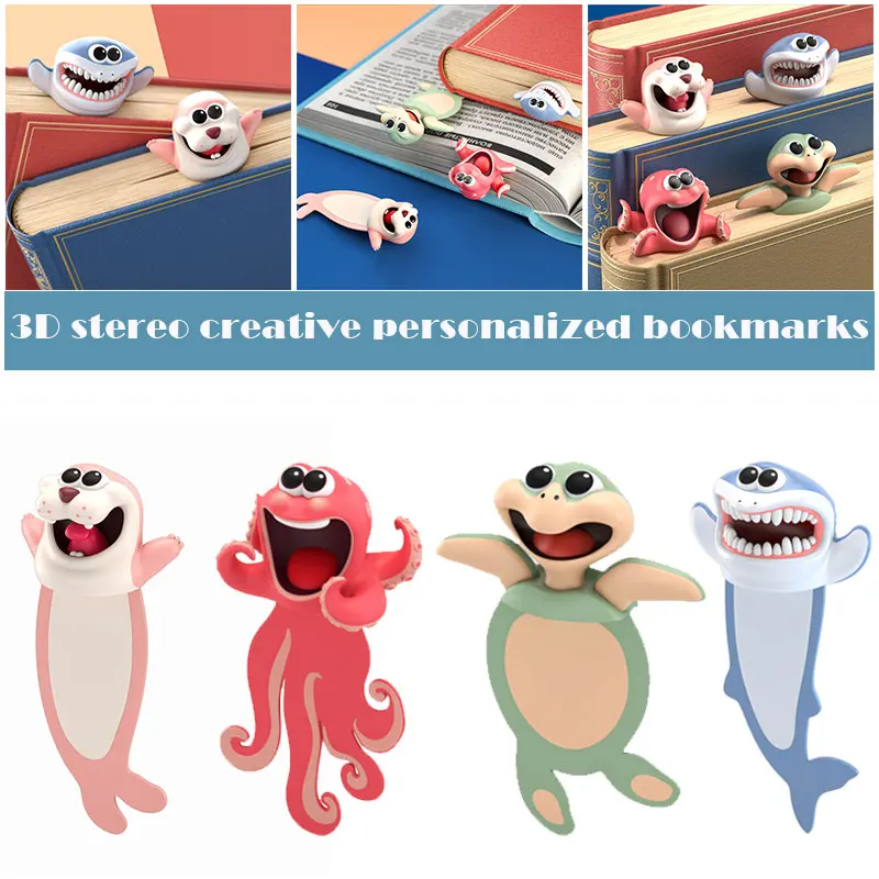 

Wacky Bookmark Stereo Kawaii Cartoon Bookmark 3D Animal Wacky Bookmarks for Book JDH88