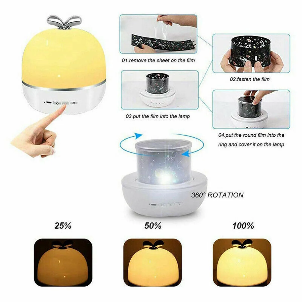 

Music Projector Night Light With Music Box Chargeable Universe Starry Sky Rotate LED Lamp Colorful Flashing Star Kids Baby Gift