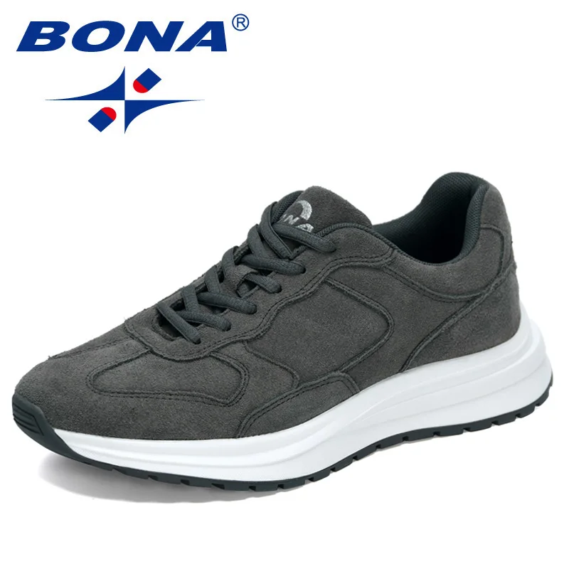 

BONA 2021 New Designers Suede Running Shoes Men Casaul Sneakers Light Breathable Man Vulcanized Shoes Jogging Walking Footwear