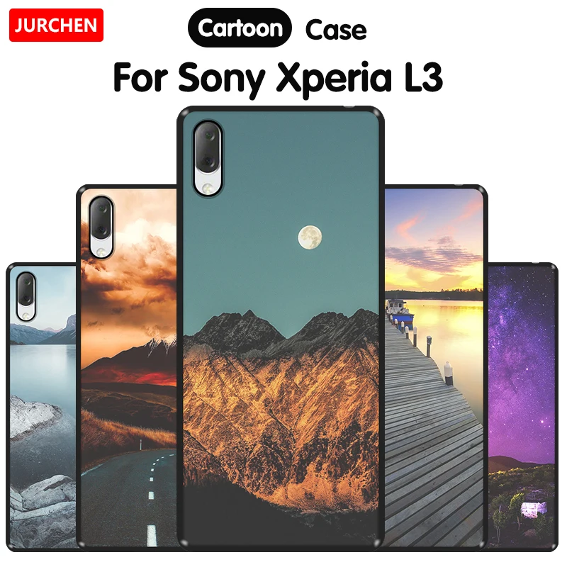 Силиконовый чехол JURCHEN для телефона Sony Xperia L3 мягкий из ТПУ с модным рисунком