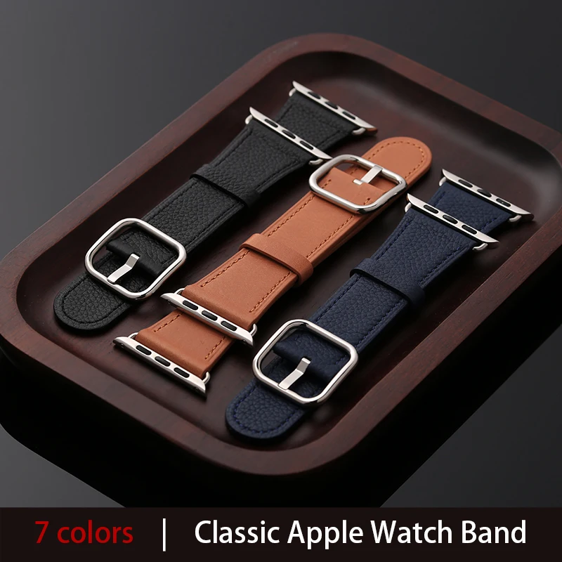 Ремешок из натуральной кожи для Apple Watch Band 44 мм 40 42 Браслет Смарт аксессуары