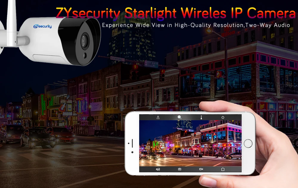 1080p Wi-Fi Камера на открытом воздухе приложение CamHi Onvif SD карты 2-полосная аудио сигнализация, ночное видение, Цвет Ночное Видение видеонаблюдения Камера IP