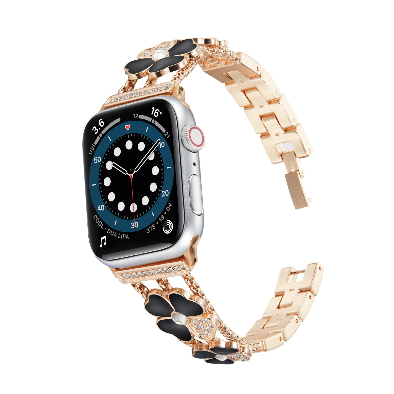 

Apple Watch band 6 5 4 3 2 1 steel strap with diamonds 42mm 38mm 40MM 44MM metal stainless steel strap iWatch series accessory