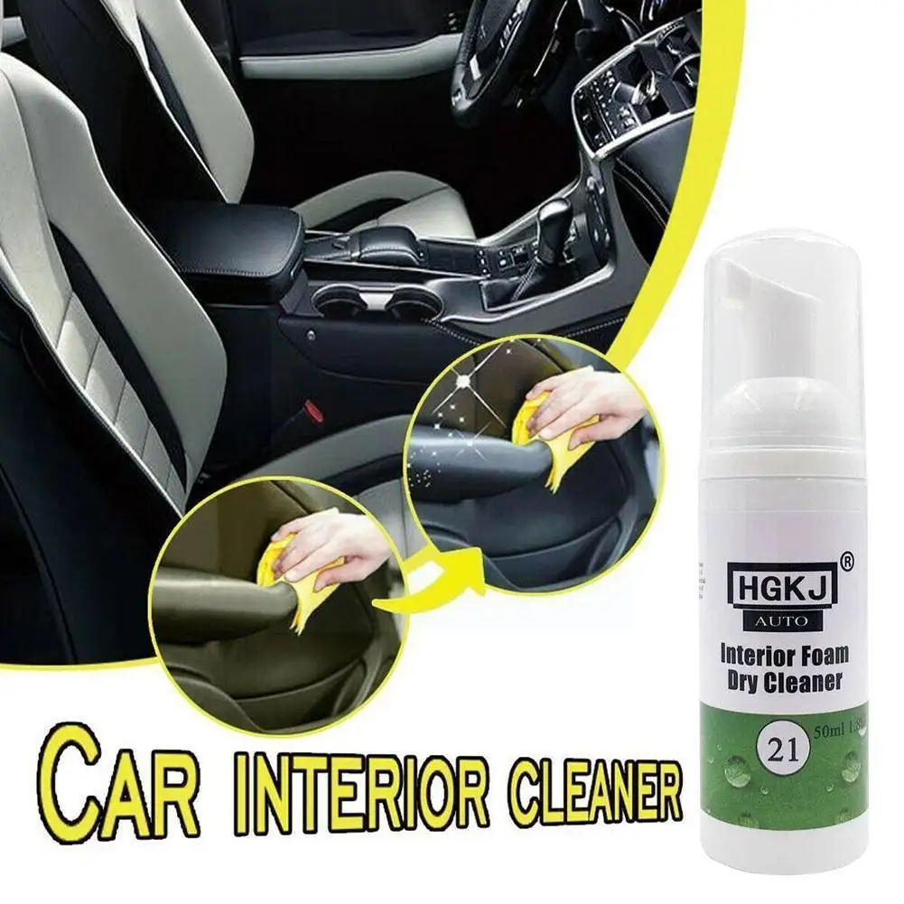 

HGKJ-21-50ML Car Interior Leather Cleaning Foam Dry Car Cleaning Cleaner Leather Care Automobile Interior Agent Supplies E1B7