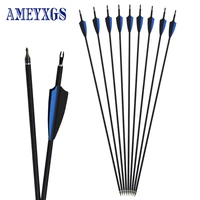 12pcs 31 5archery mixed carbon arrow spine 500 with replaceable arrowhead for compoundrecurve bow hunting shooting accessories