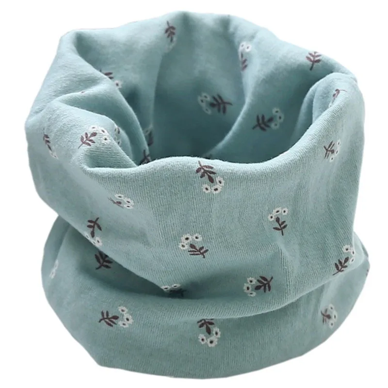 flower blue Новинка года; сезон осень-зима; Детский многофункциональный теплый шейный платок с воротником; детский хлопковый шарф - Цвет: flower blue