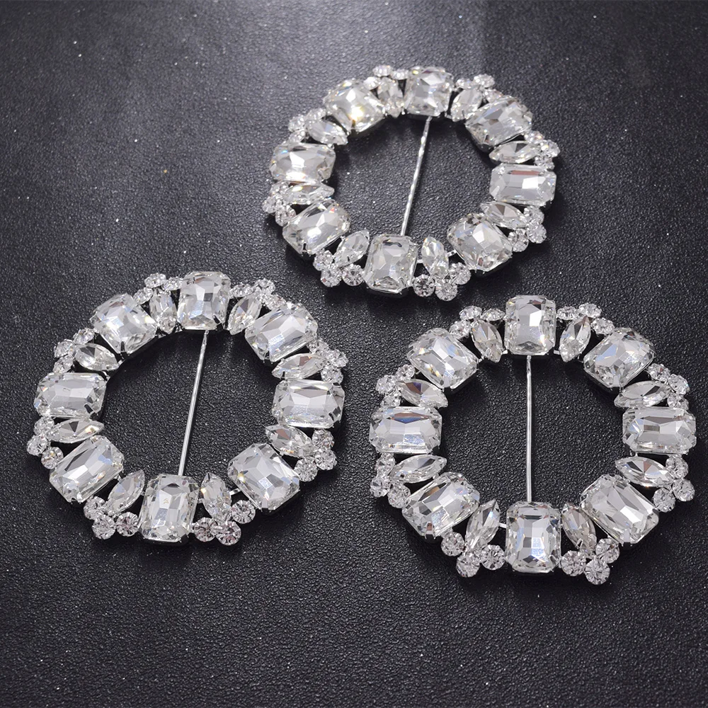 2 шт. 8 см стеклянные стразы кристаллы круглая пряжка женские модельные туфли с