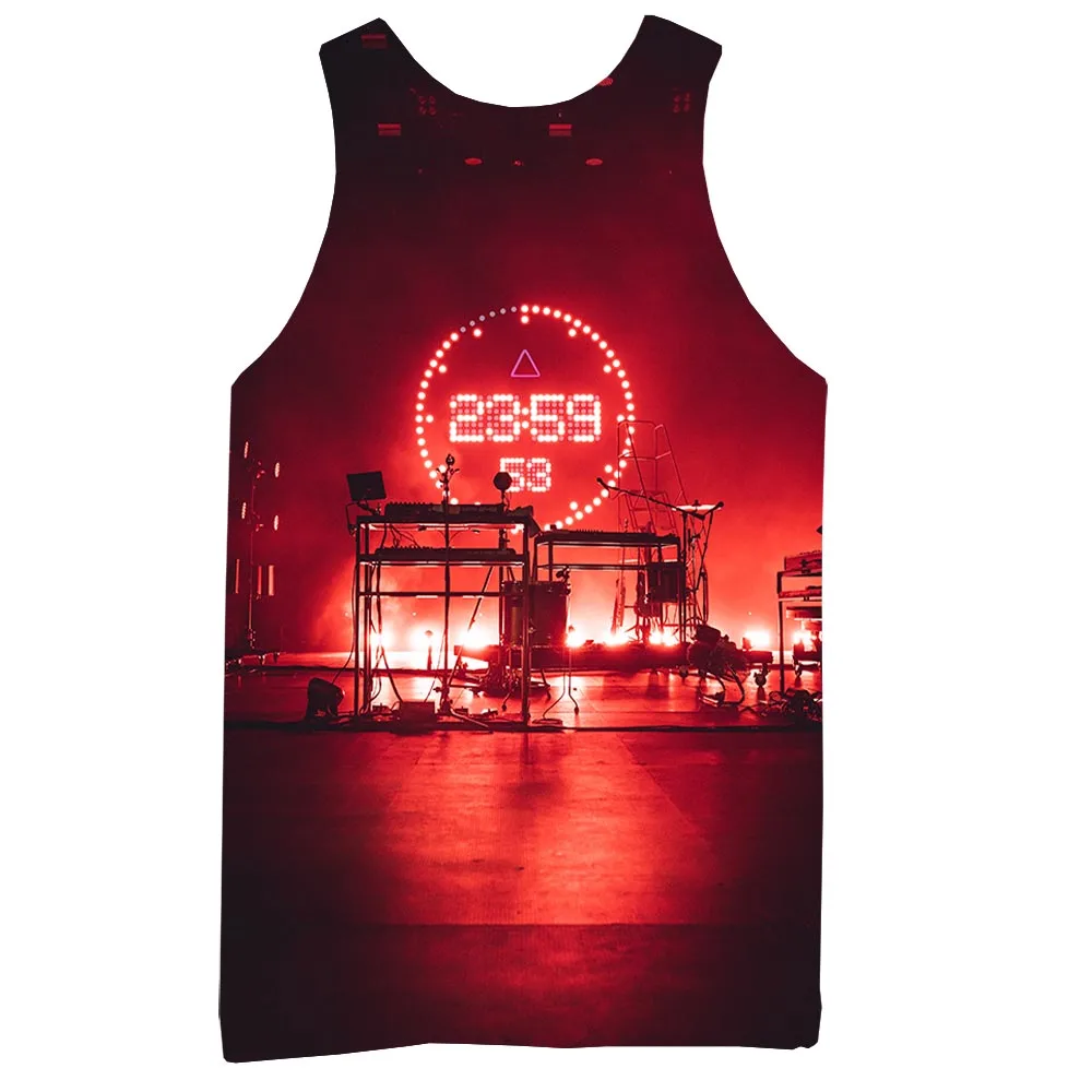 

Men Graphic Punk Tank Top Round Neck Rock 3D Print Sleeveless Daily Tops Men Band Tees