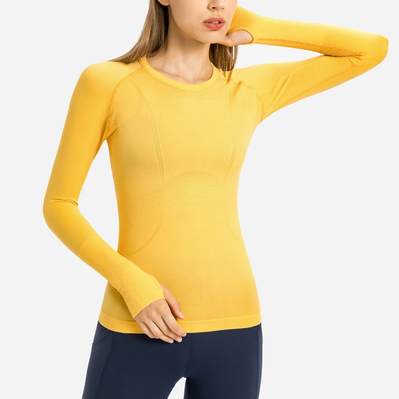 NWT Lu-u Logo OCEAN Women Yoga Top Seamless Super Soft Long Sleeve Shirt Stretchy Workout Tops Sports Wear for Women Gym
