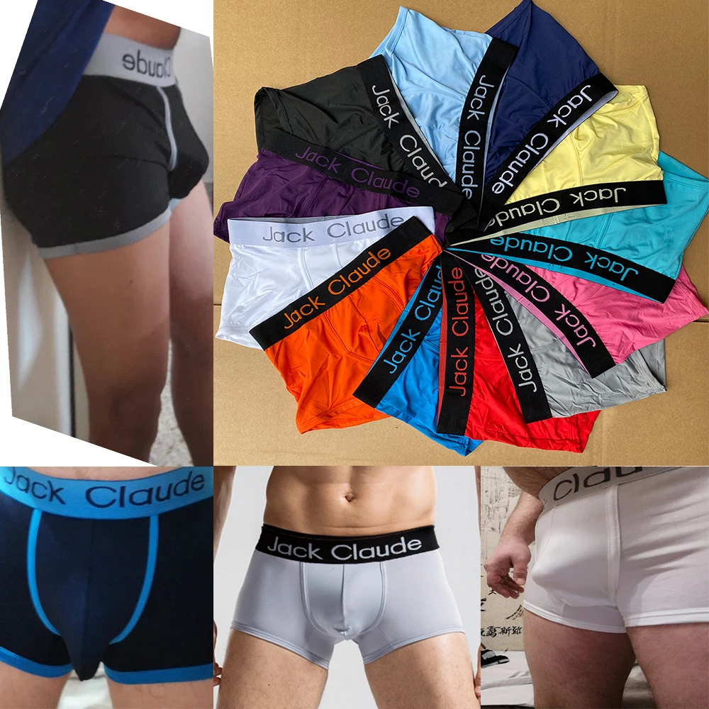 Трусы-боксеры мужские 6 шт./лот дышащие с U-выпуклой конструкцией пикантное нижнее