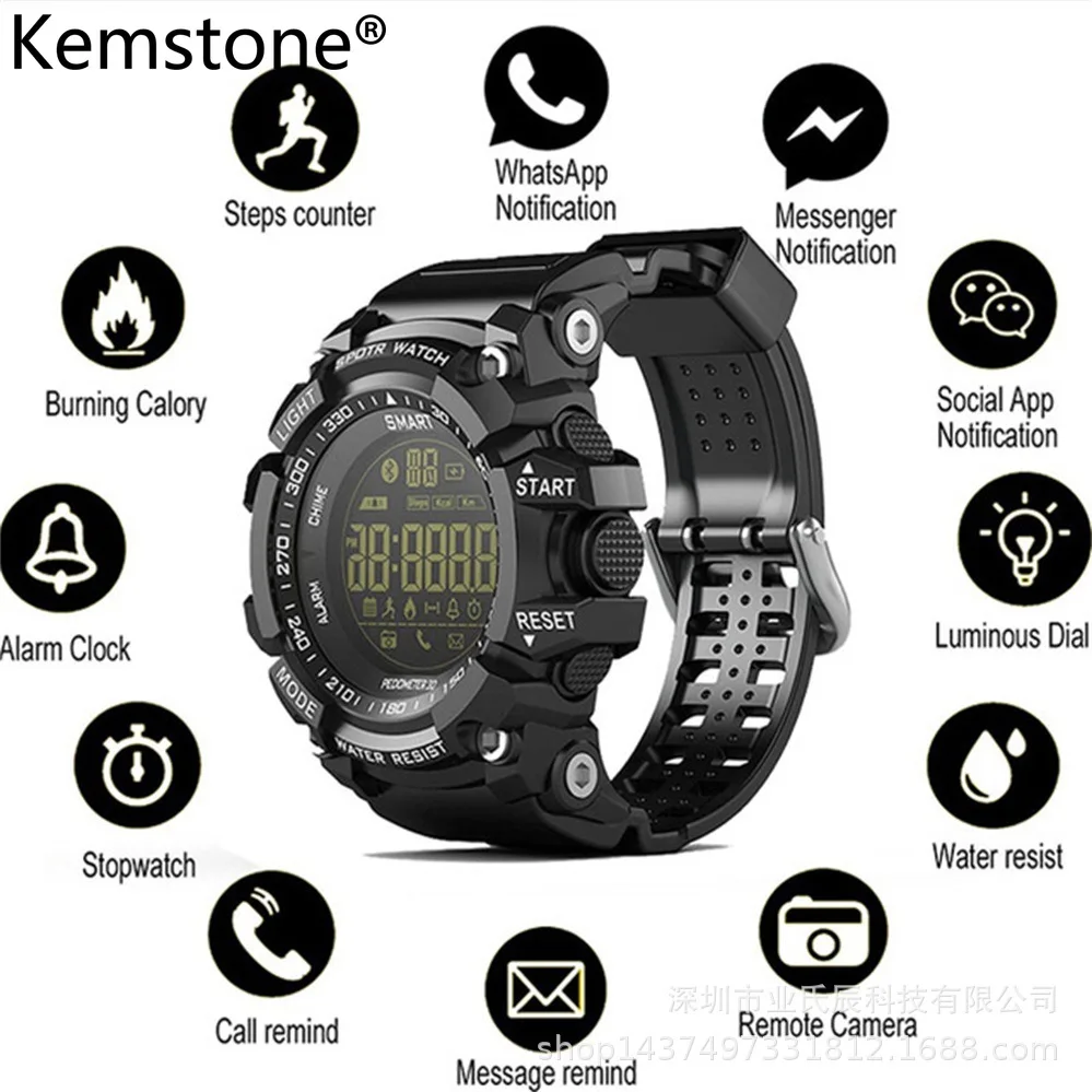 Водонепроницаемые Смарт-часы Kemstone для мужчин фитнес-трекер с функцией