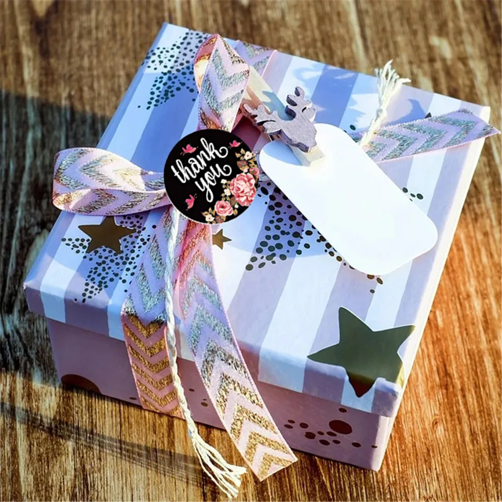 Cheap 500pcs Thank You Stickers Flower Pattern Labels For Business Mailing Boutique Bags Envelope Seal 1 Inch | Канцтовары для