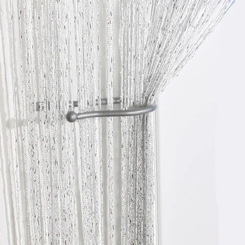 

FieldCricket 200X100 cm String Curtain Valance Shiny Tassel Line Curtain Solid Color Window Door Curtain Divider Drape Decorati