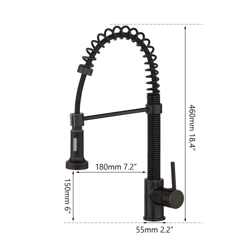 kitchen faucet 1 YANKSMART черный ORB хром поворотный выдвижной бортике кухонный кран вращается Весна поток спрей смеситель для раковины - Цвет: kitchen faucet 1