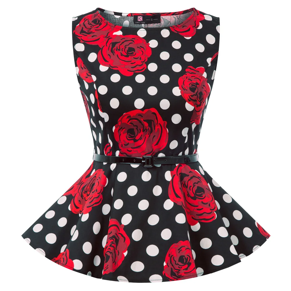 Блузка женская с цветочным принтом топ без рукавов глубоким вырезом поясом