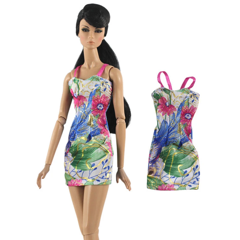 Летние сексуальные наряды, цветочные платья для куклы BJD 1/6, платье для вечеринки Barbie One Piece 1:6 игрушка на.
