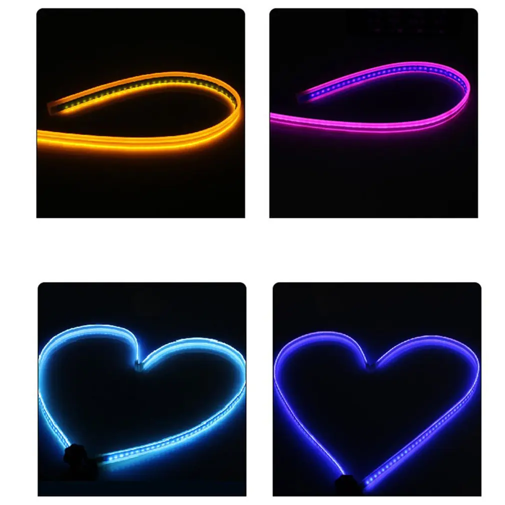 

Car LED light guide strip ultra-thin daytime running light two-color running water turn steering tear light decorative lights