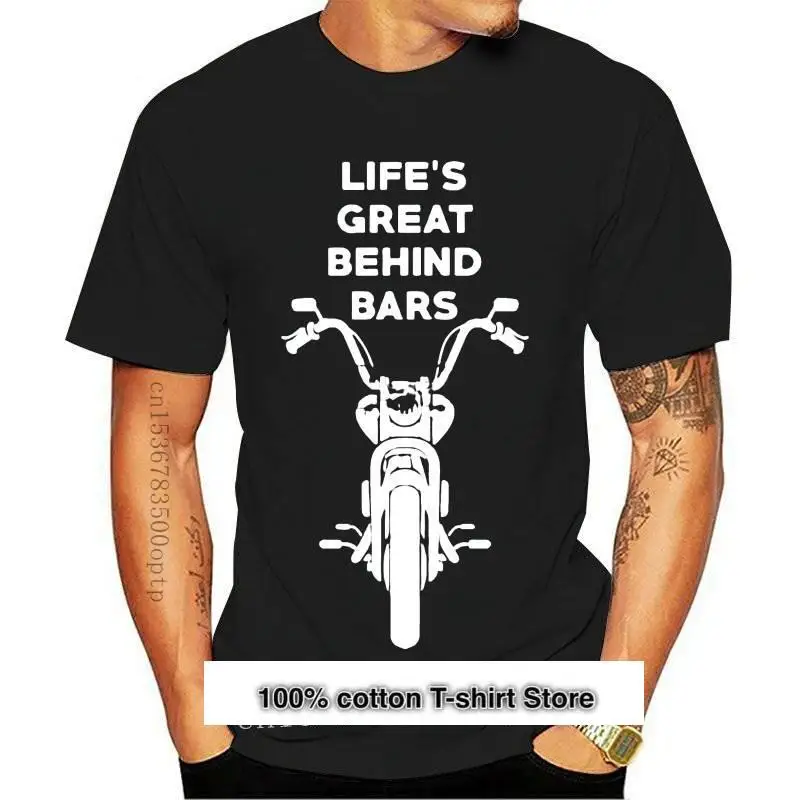 

Behining Bars-Camiseta para hombre, camiseta divertida para motorista, regalo