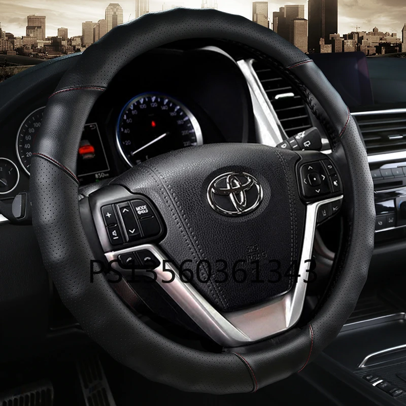 

Suitable for Toyota Corolla Camry Avalon IZOA Highlander Levin Reiz Crown Prado CHR RAV4 Veranda leather steering wheel cover