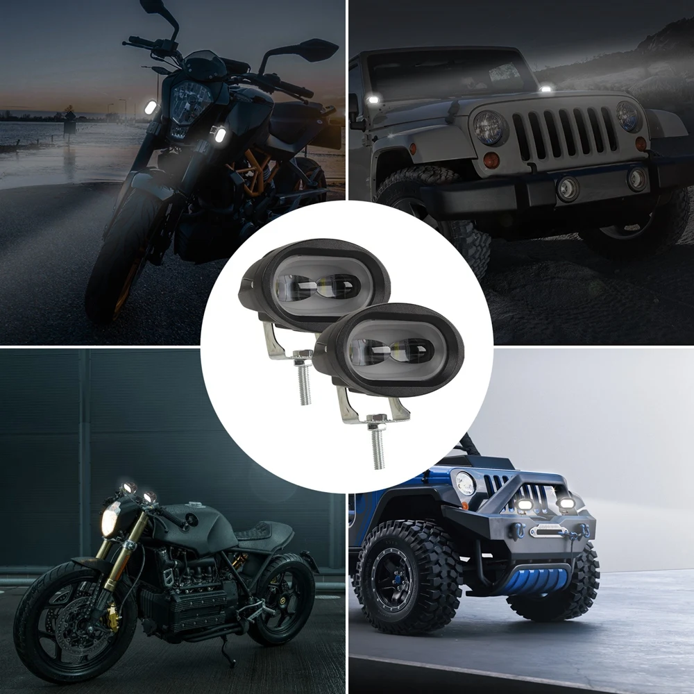 

2 PCS Cafe Racer LED Headlight 6D 4 Inches Car Driving Lens Fog Spot Light Oval LED Headlamp Truck SUV ATV Motorbike Spotlight