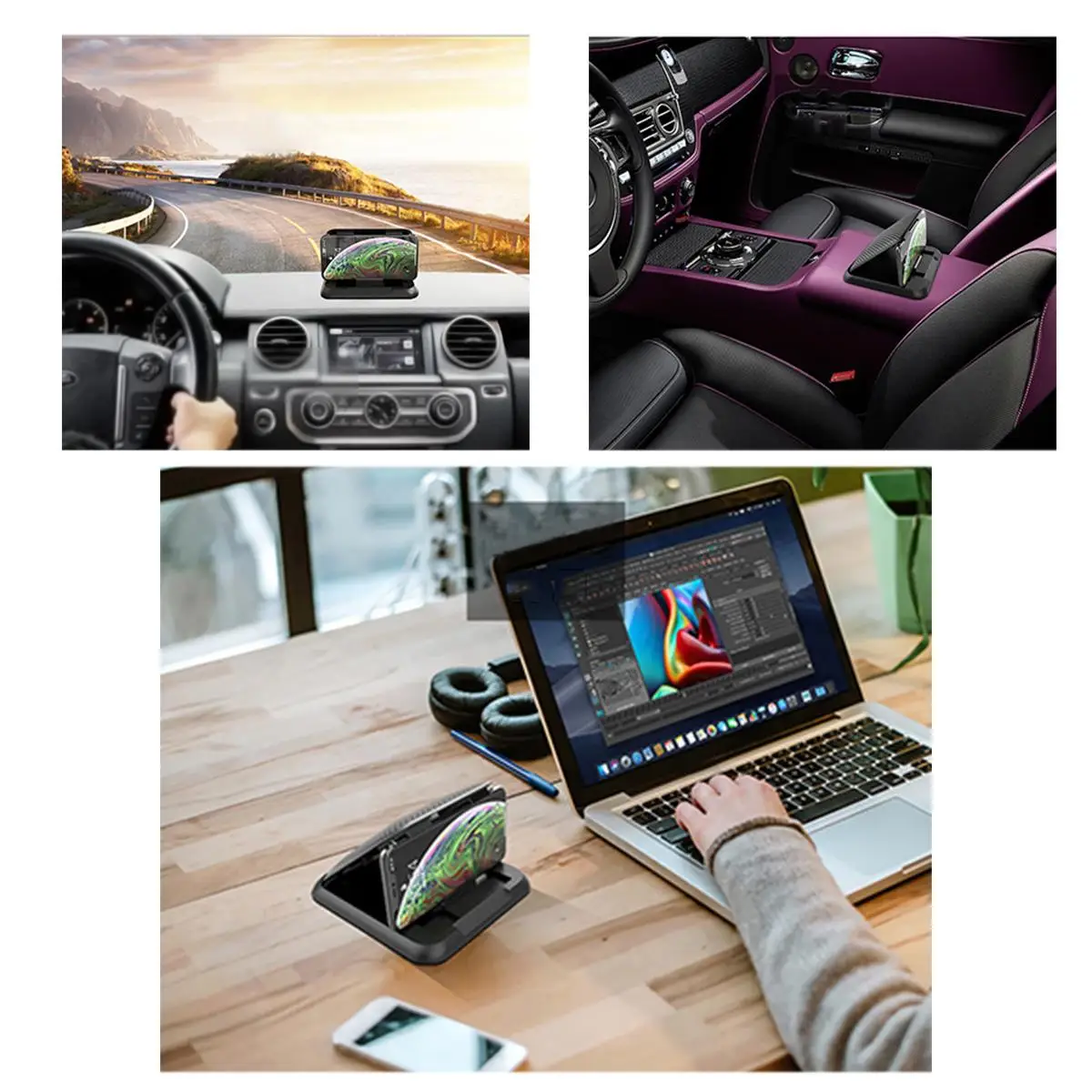 car central dashboard phone holder gps navigator bracket 3 0 7 0inch universal adjustable cell phone holder carbon fiber stand free global shipping